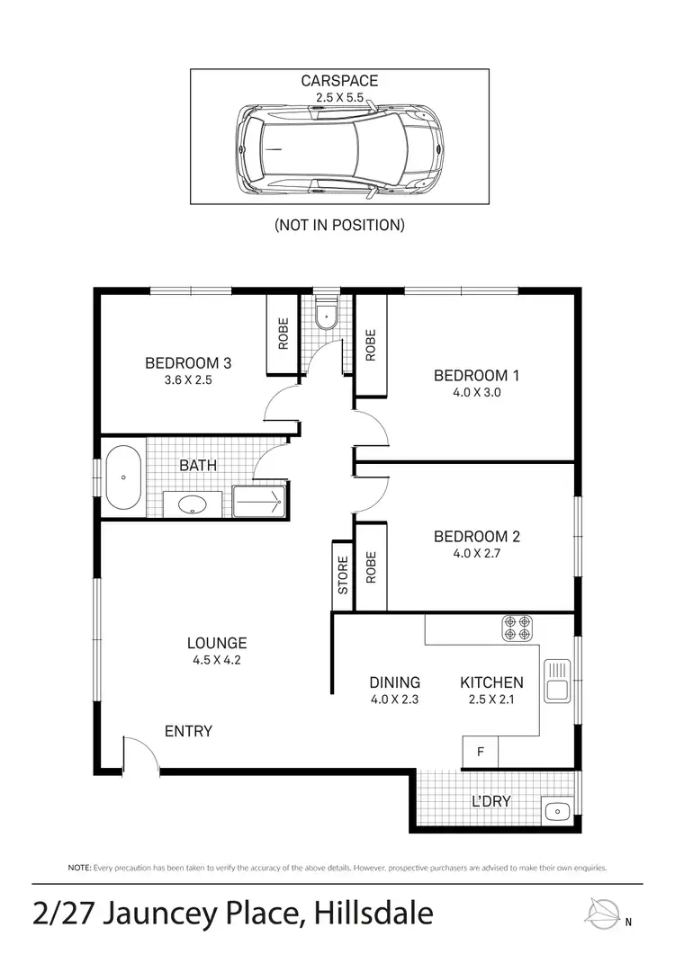 Floorplan of Homely apartment listing, 2/27 Jauncey Place, Hillsdale NSW 2036