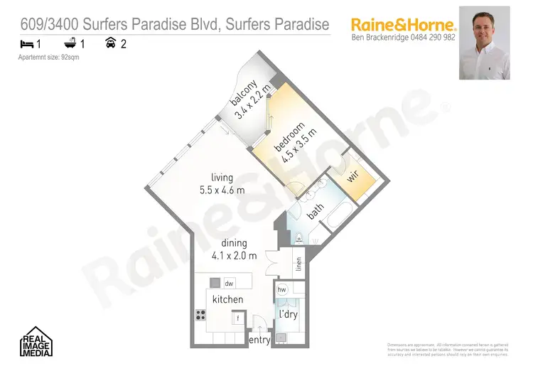 Floorplan of Homely apartment listing, 609/3400 Surfers Paradise Boulevard, Surfers Paradise QLD 4217