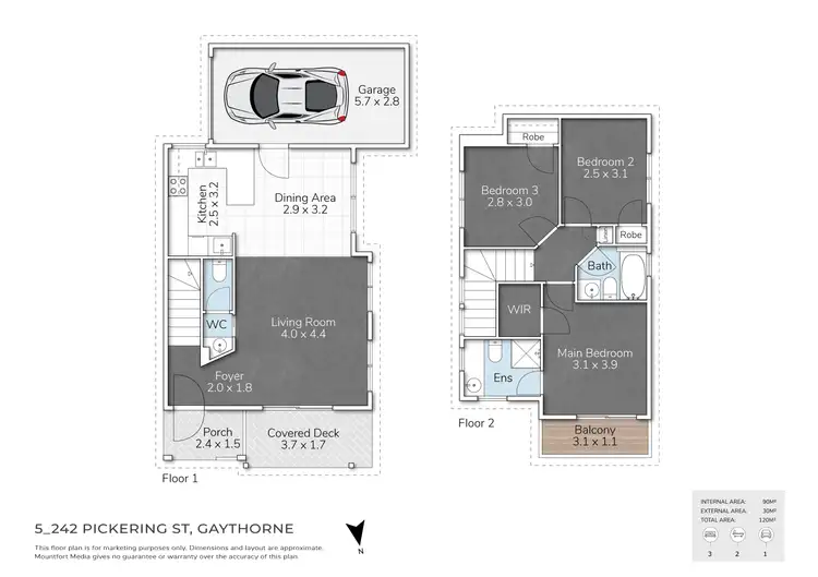 Floorplan of Homely townhouse listing, 5/242 Pickering Street, Gaythorne QLD 4051