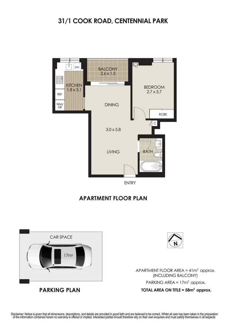 Floorplan of Homely apartment listing, 31/1 Cook Road, Centennial Park NSW 2021