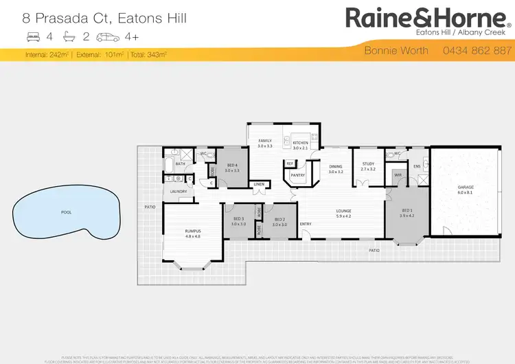 Floorplan of Homely house listing, 8 Prasada Court, Eatons Hill QLD 4037