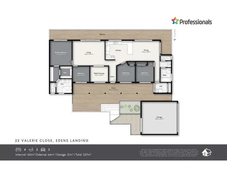 Floorplan of Homely house listing, 22 Valerie Close, Edens Landing QLD 4207