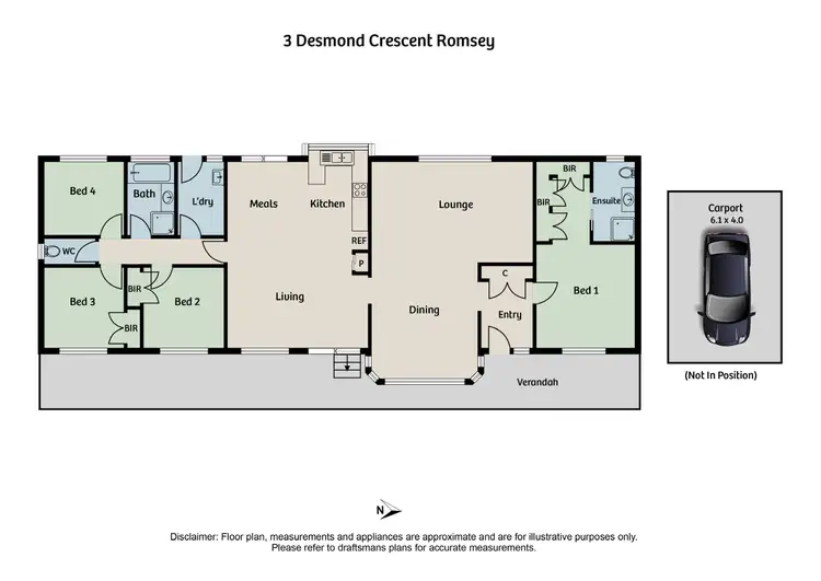 Floorplan of Homely house listing, 3 Desmond Crescent, Romsey VIC 3434
