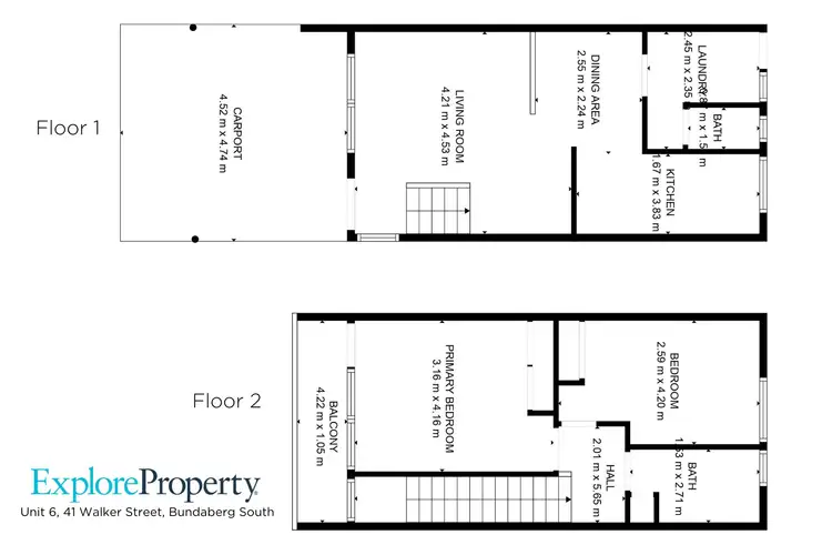 Floorplan of Homely unit listing, 6/41 Walker Street, Bundaberg South QLD 4670