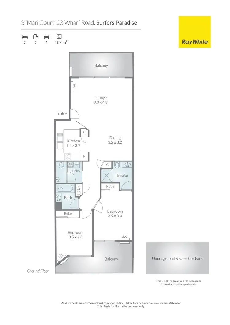 Floorplan of Homely apartment listing, 3/23 Wharf Road, Surfers Paradise QLD 4217