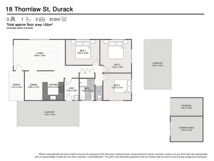 Floorplan of Homely house listing, 18 Thornlaw Street, Durack QLD 4077