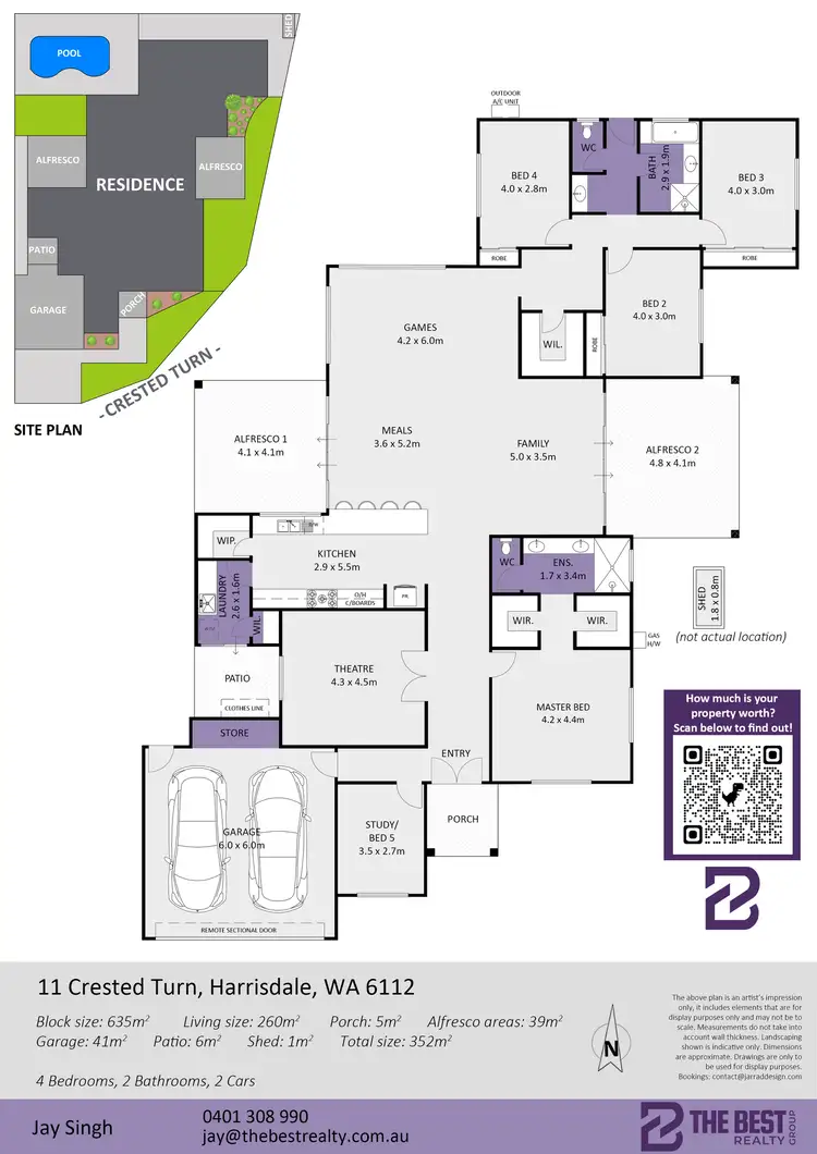 Floorplan of Homely house listing, 11 Crested Turn, Harrisdale WA 6112