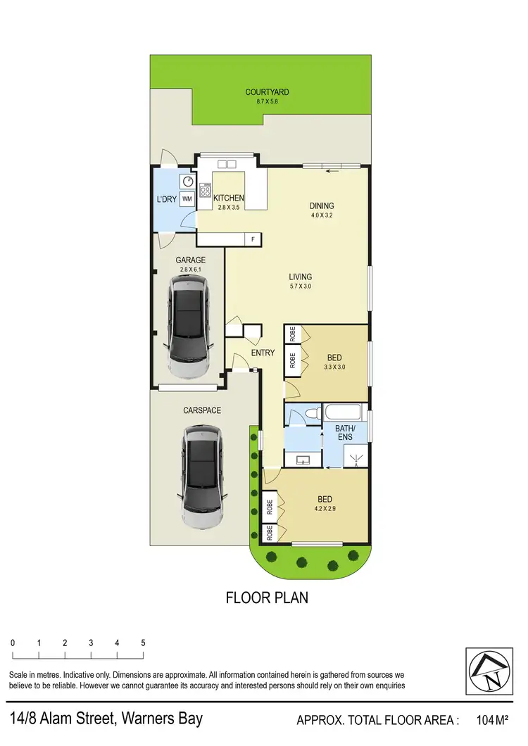 Floorplan of Homely villa listing, 14/8 Alam Street, Warners Bay NSW 2282