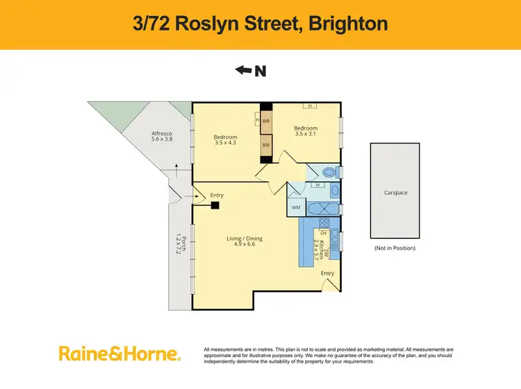 Floorplan of Homely apartment listing, 3/72 Roslyn Street, Brighton VIC 3186