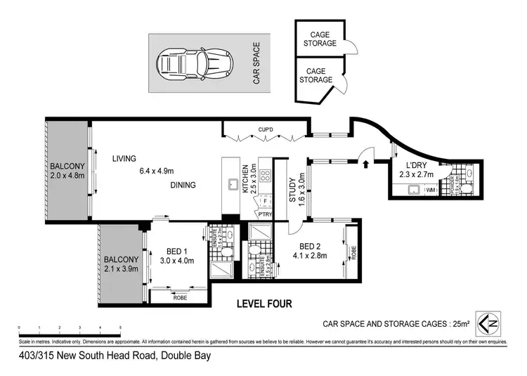Floorplan of Homely apartment listing, 403/315 New South Head Road, Double Bay NSW 2028