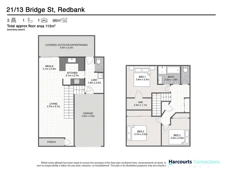 Floorplan of Homely townhouse listing, 21/13 Bridge Street, Redbank QLD 4301