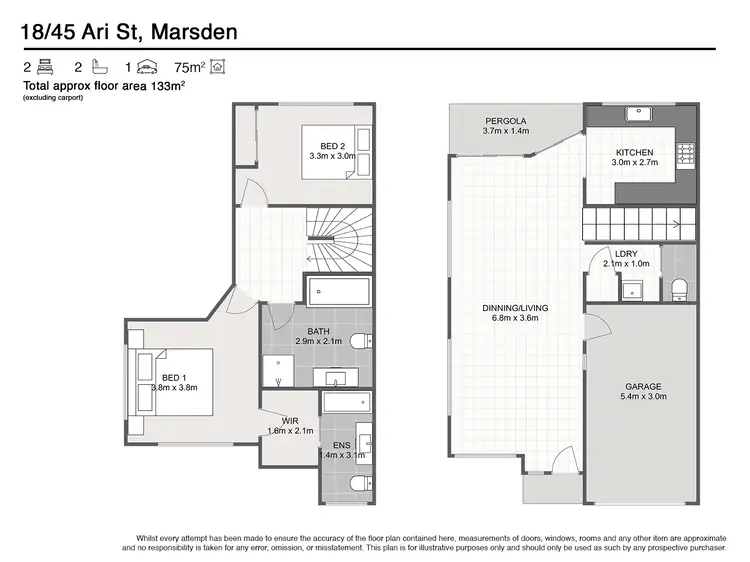 Floorplan of Homely townhouse listing, 18/45 Ari Street, Marsden QLD 4132