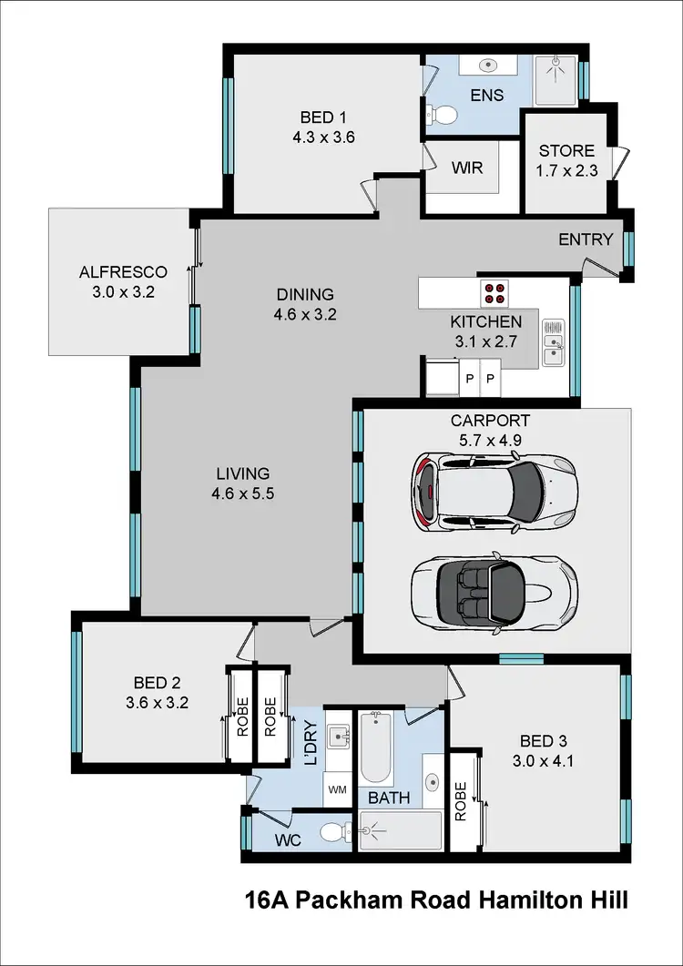 Floorplan of Homely house listing, 16A Packham Road, Hamilton Hill WA 6163