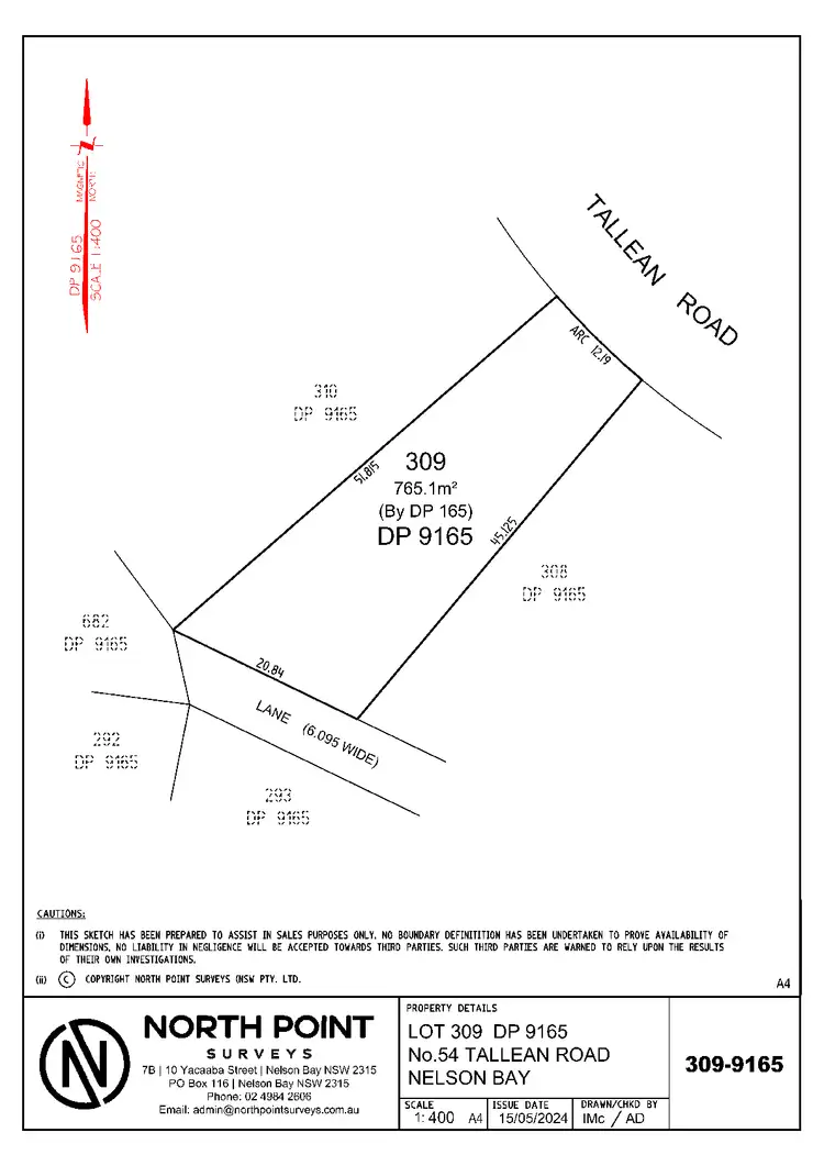Floorplan of Homely land listing, 54 Tallean Road, Nelson Bay NSW 2315
