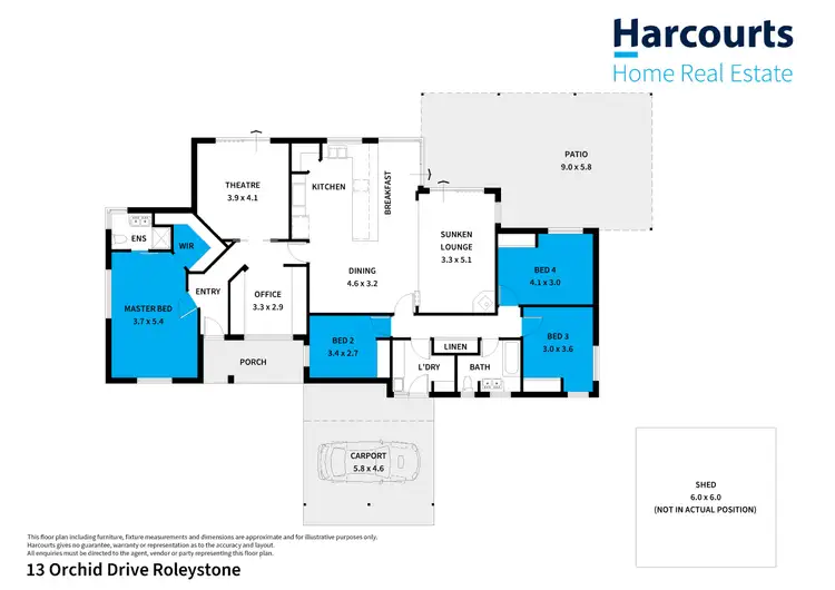 Floorplan of Homely house listing, 13 Orchid Drive, Roleystone WA 6111