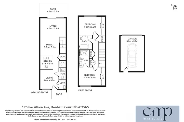 Floorplan of Homely townhouse listing, 125 Passiflora Avenue, Denham Court NSW 2565