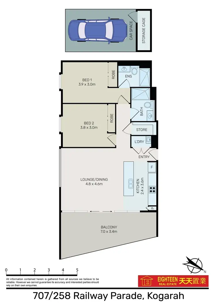 Floorplan of Homely apartment listing, 707/258 Railway Pde, Kogarah NSW 2217