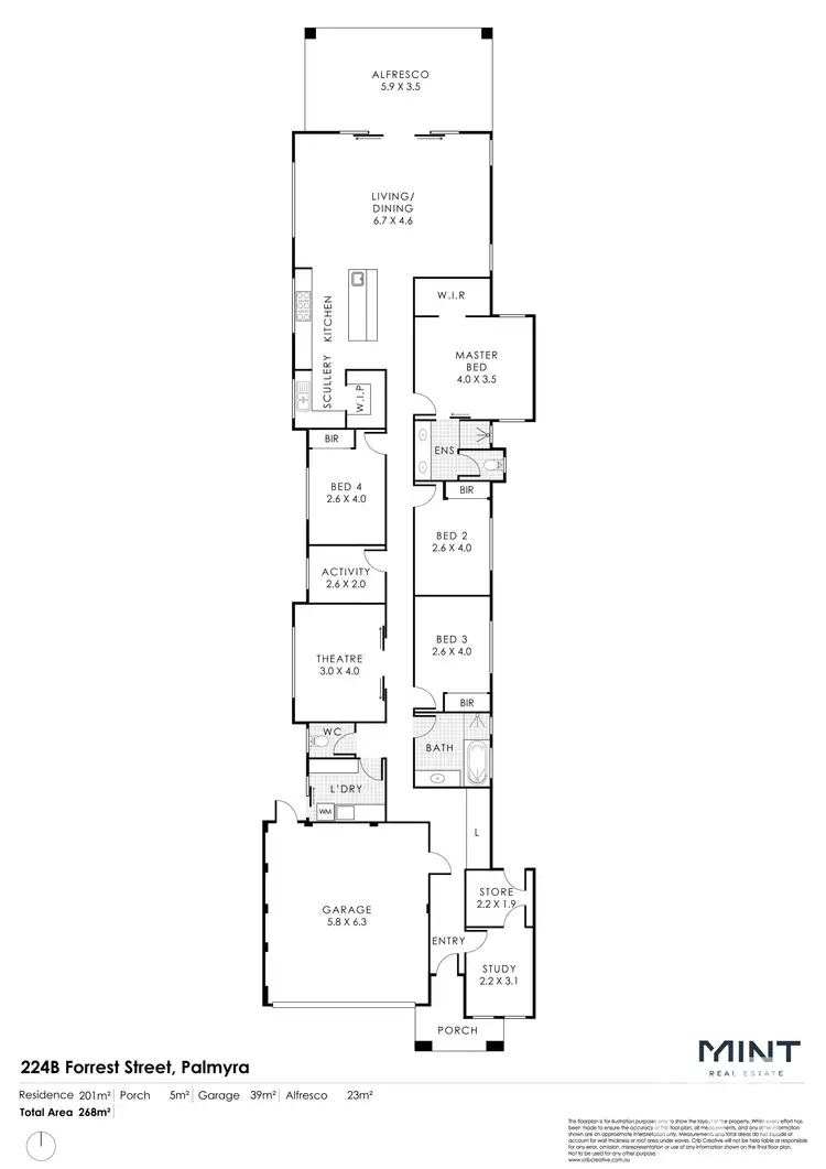 Floorplan of Homely house listing, 224B Forrest Street, Palmyra WA 6157