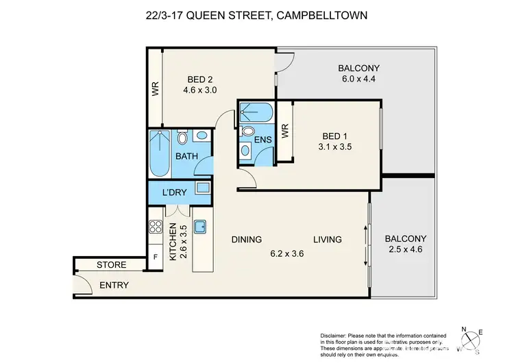 Floorplan of Homely unit listing, 22/3-17 Queen Street, Campbelltown NSW 2560