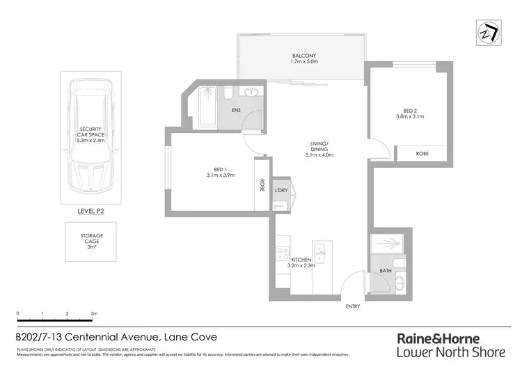 Floorplan of Homely apartment listing, 202B/7-13 Centennial Avenue, Lane Cove NSW 2066