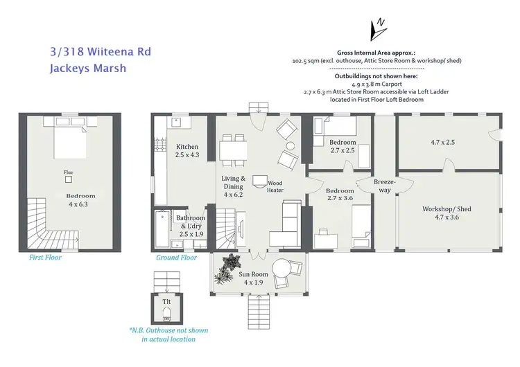 Floorplan of Homely rural property listing, 3/318 Wiiteena Road, Jackeys Marsh TAS 7304