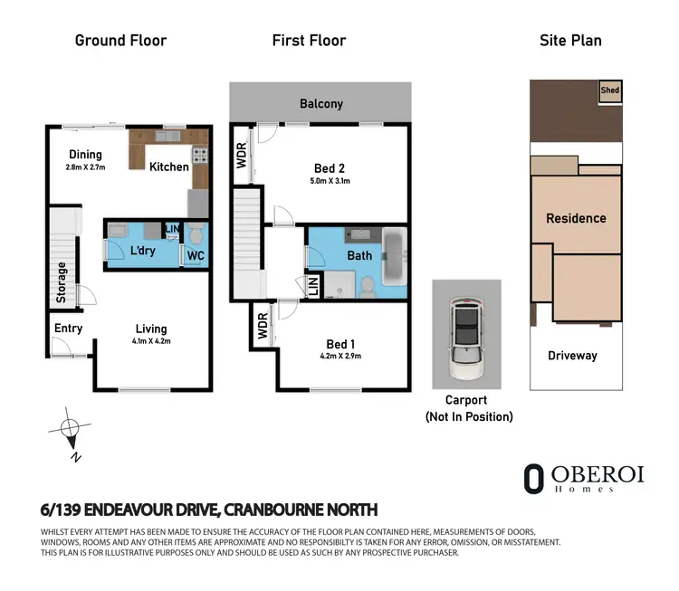 Floorplan of Homely townhouse listing, 6/139 ENDEAVOUR DRIVE, Cranbourne North VIC 3977