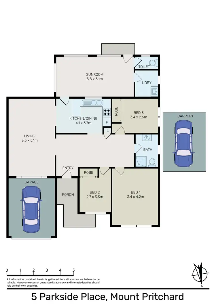 Floorplan of Homely house listing, 5 Parkside Place, Mount Pritchard NSW 2170