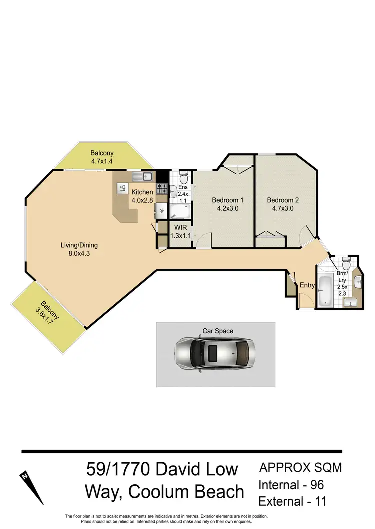 Floorplan of Homely unit listing, 59/1770 David Low Way, Coolum Beach QLD 4573