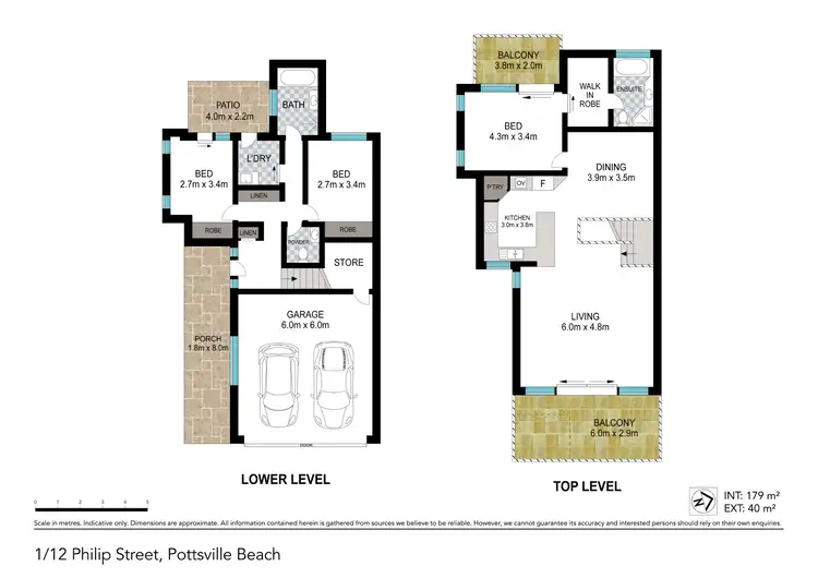Floorplan of Homely semi-detached listing, 1/12 Philip Street, Pottsville NSW 2489