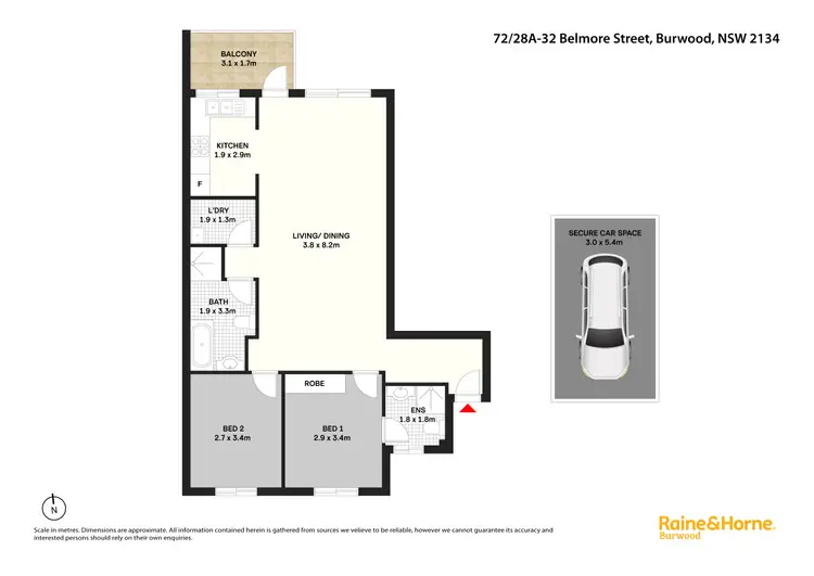 Floorplan of Homely apartment listing, 72/28A-32 Belmore Street, Burwood NSW 2134