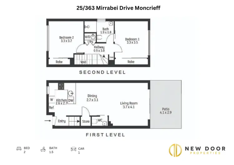 Floorplan of Homely townhouse listing, 25/363 Mirrabei Drive, Moncrieff ACT 2914
