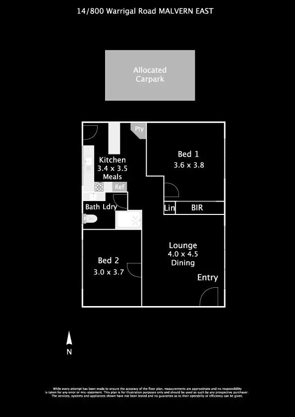 Floorplan of Homely apartment listing, 14/800-802 Warrigal Road, Malvern East VIC 3145