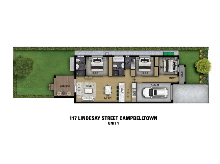 Floorplan of Homely semi-detached listing, 117 Lindesay Street, Campbelltown NSW 2560