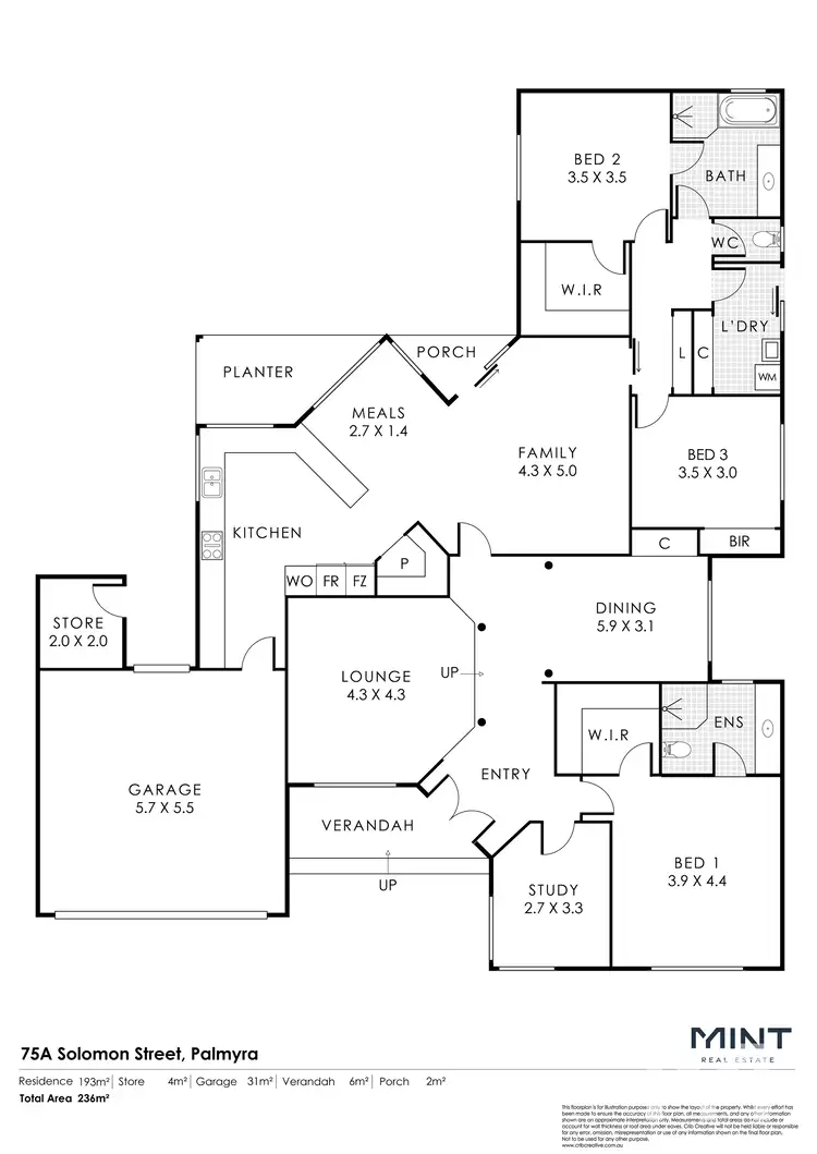 Floorplan of Homely other listing, 75a Solomon Street, Palmyra WA 6157