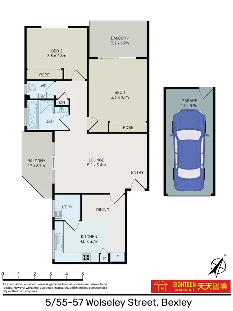 Floorplan of Homely apartment listing, 5/55-57 Wolseley Street, Bexley NSW 2207