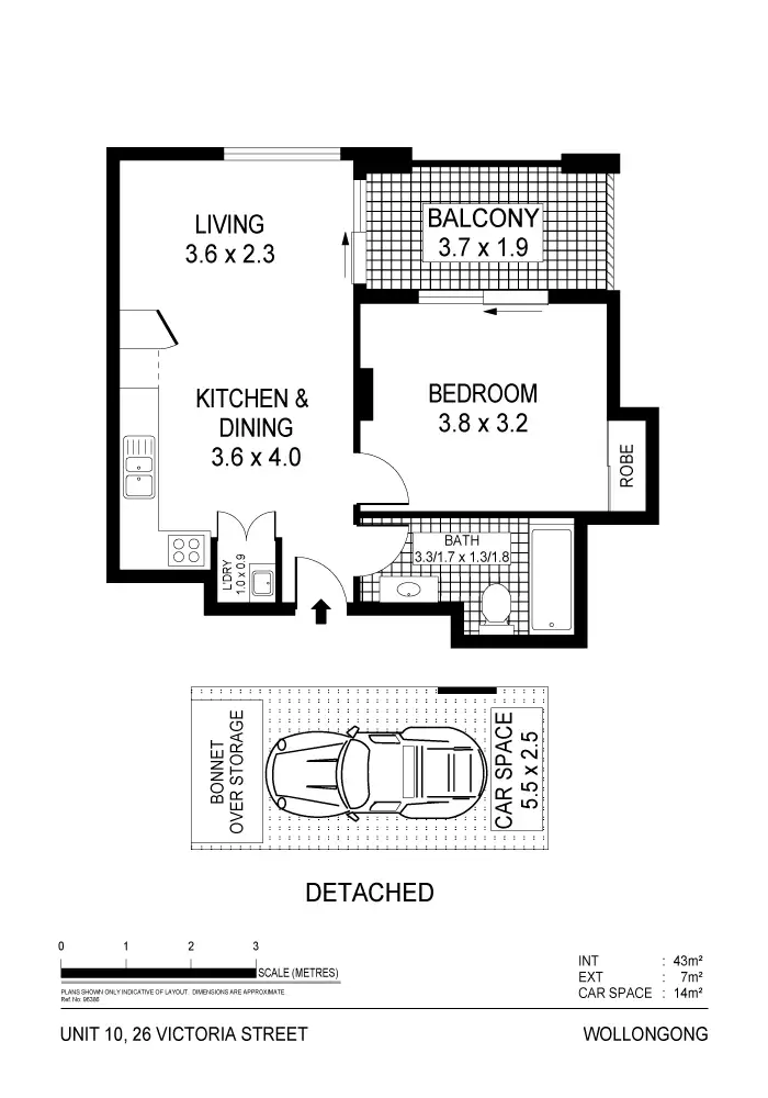 Floorplan of Homely unit listing, 10/26 Victoria Street, Wollongong NSW 2500