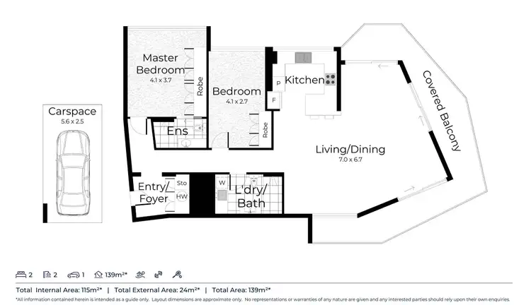 Floorplan of Homely apartment listing, 8D/5 Clifford Street, Surfers Paradise QLD 4217