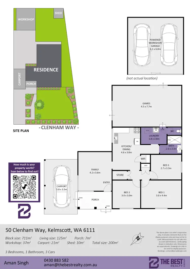 Floorplan of Homely house listing, 50 Clenham Way, Kelmscott WA 6111
