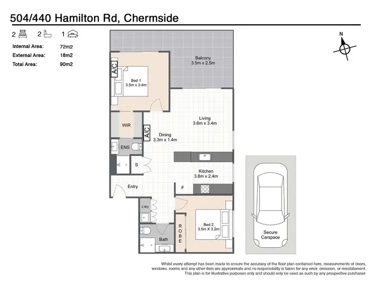 Floorplan of Homely unit listing, 504/440 Hamilton Road, Chermside QLD 4032