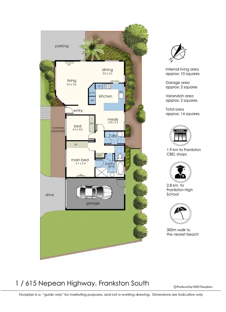 Floorplan of Homely unit listing, 1/615 Nepean Highway, Frankston South VIC 3199