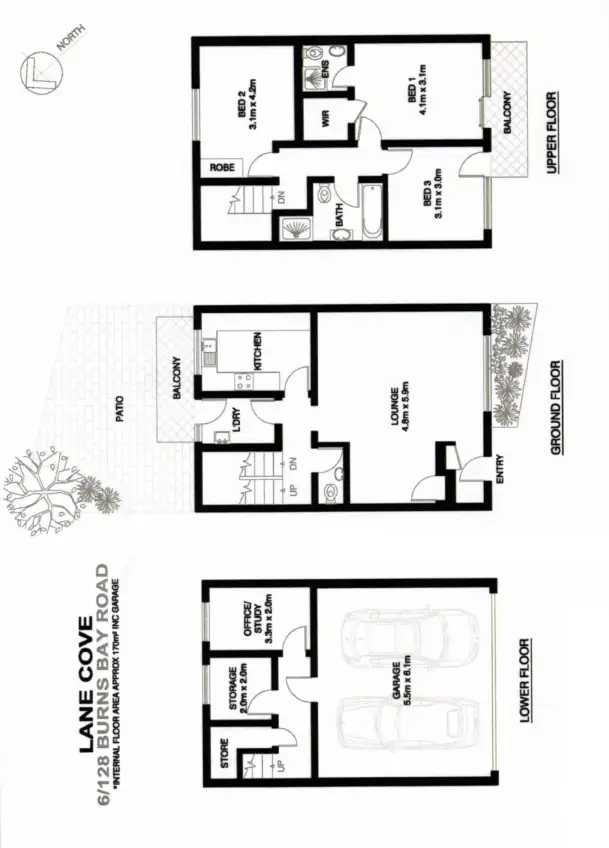 Floorplan of Homely townhouse listing, 6/128 Burns Bay Road, Lane Cove NSW 2066