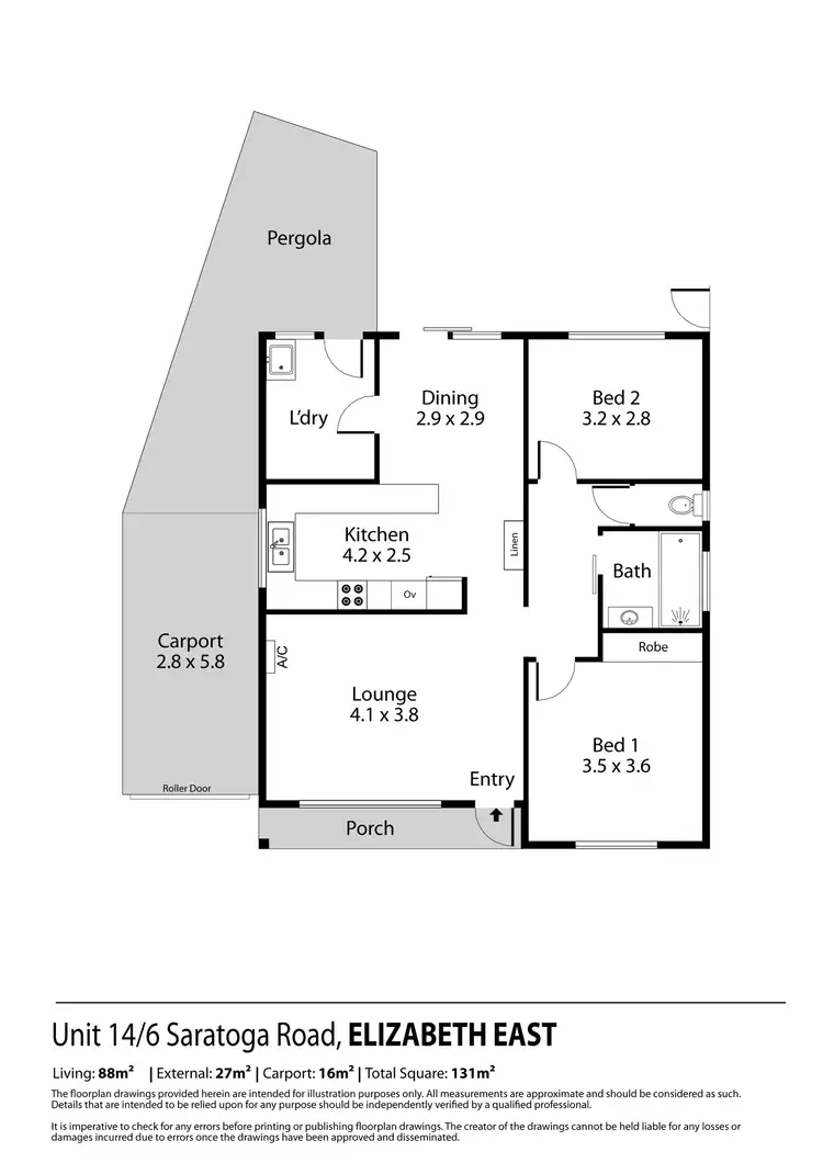 Floorplan of Homely unit listing, 14/6 Saratoga Road, Elizabeth East SA 5112
