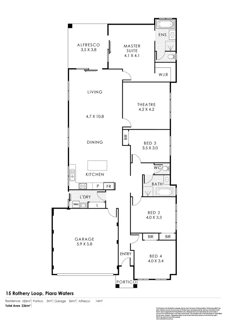 Floorplan of Homely house listing, 15 Rothery Loop, Piara Waters WA 6112