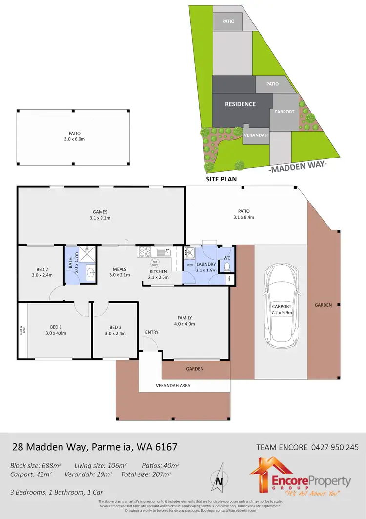 Floorplan of Homely house listing, 28 Madden Way, Parmelia WA 6167