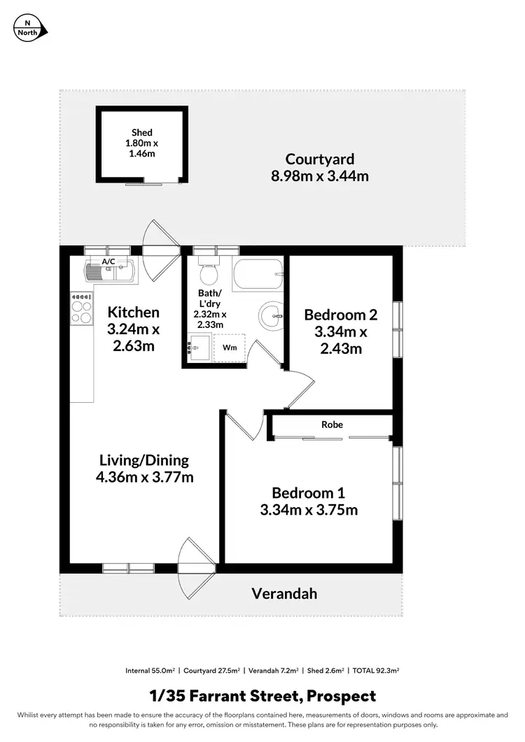 Floorplan of Homely unit listing, 1/35 Farrant Street, Prospect SA 5082