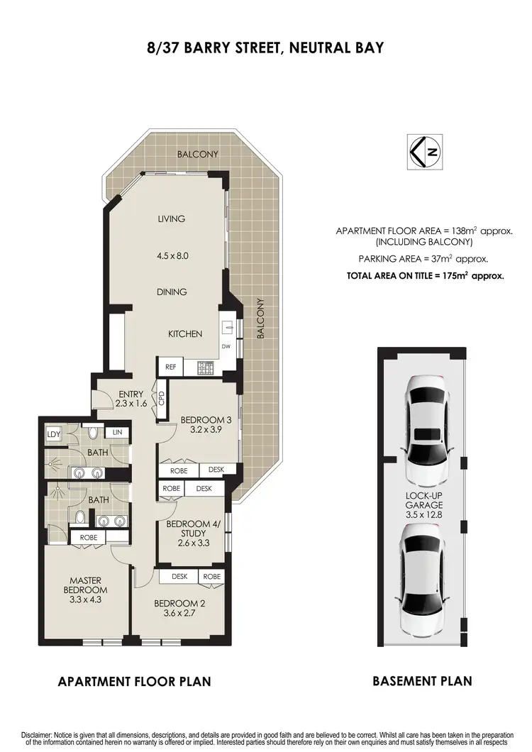 Floorplan of Homely apartment listing, 8/37 Barry Street, Neutral Bay NSW 2089