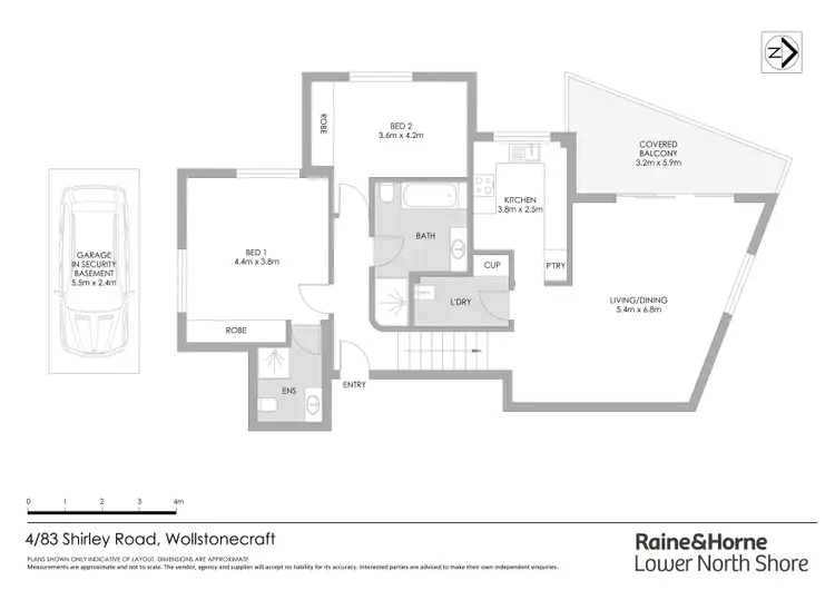 Floorplan of Homely apartment listing, 4/83 Shirley Road, Wollstonecraft NSW 2065