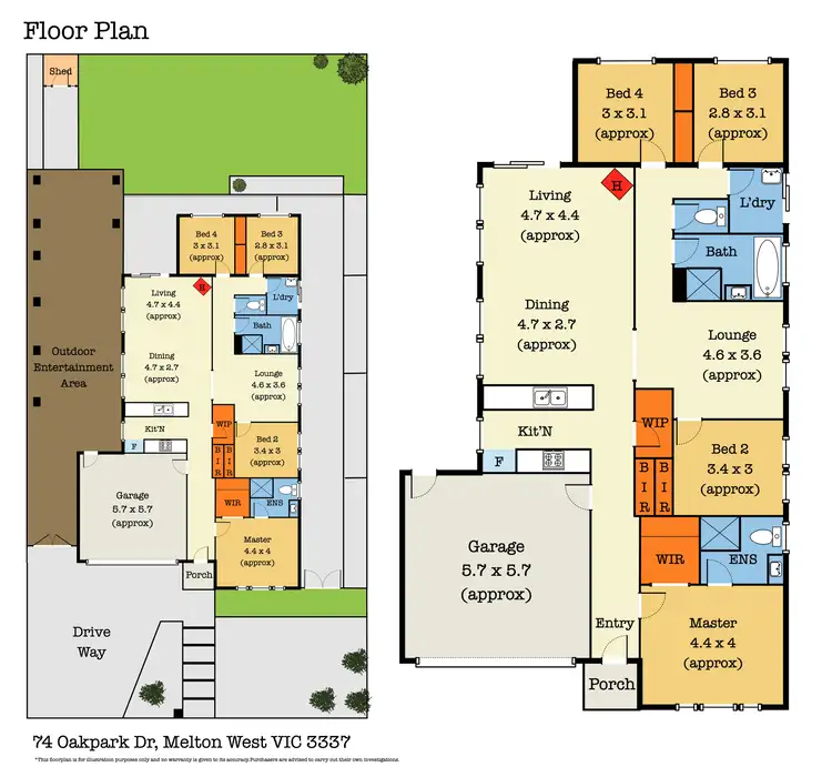 Floorplan of Homely house listing, 74 Oakpark Drive, Harkness VIC 3337