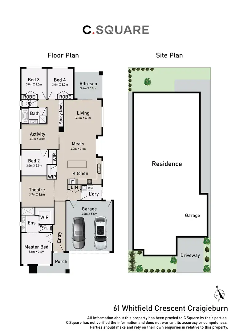 Floorplan of Homely house listing, 61 Whitfield Crescent, Craigieburn VIC 3064