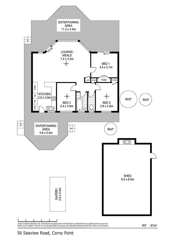 Floorplan of Homely house listing, 56 Seaview Road, Corny Point SA 5575